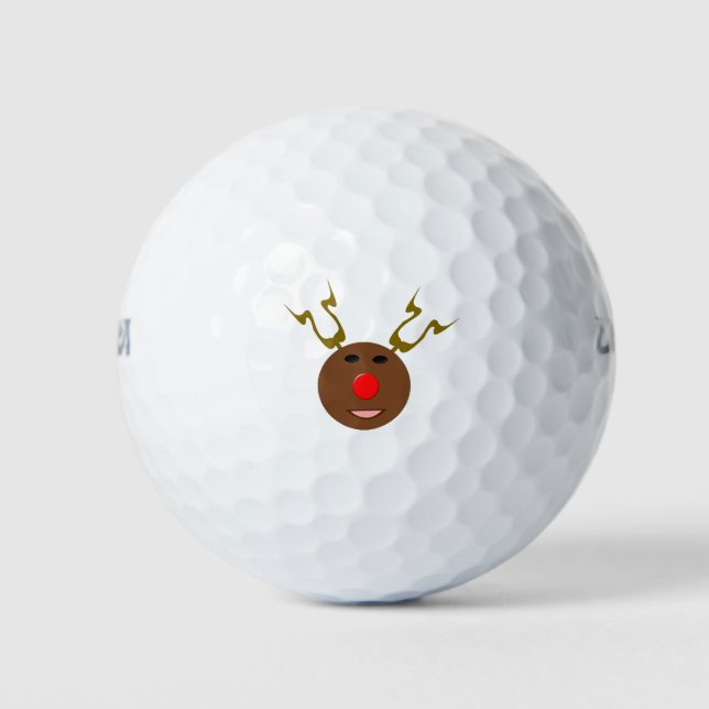 Cyber Christmas Reindeerl Golf Ball (Front)