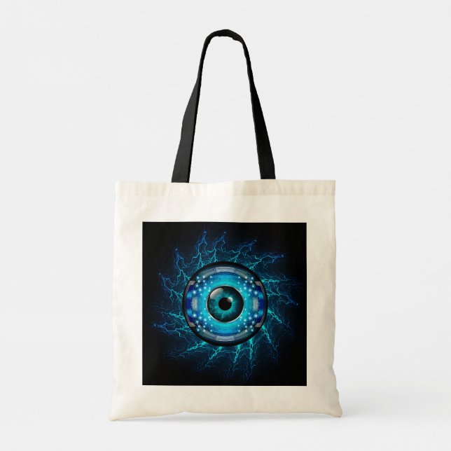 Cyber Circuit Eye Tote Bag (Back)
