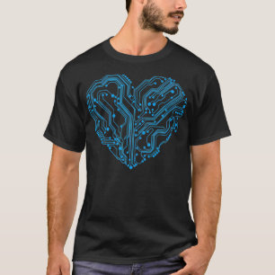 Cyber Circuit Heart Valentines Day Engineer Progra T-Shirt