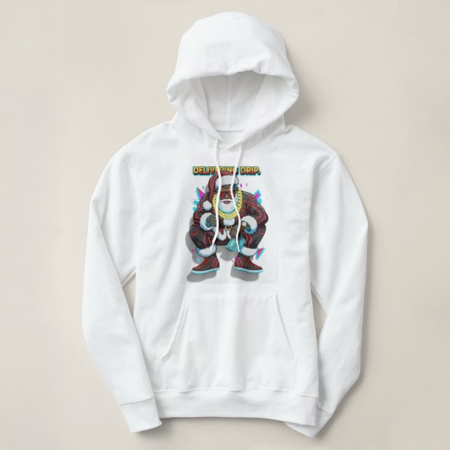 CYBER-CLAUS: Limited Edition Graphic Crop Hoodie  (Design Front)