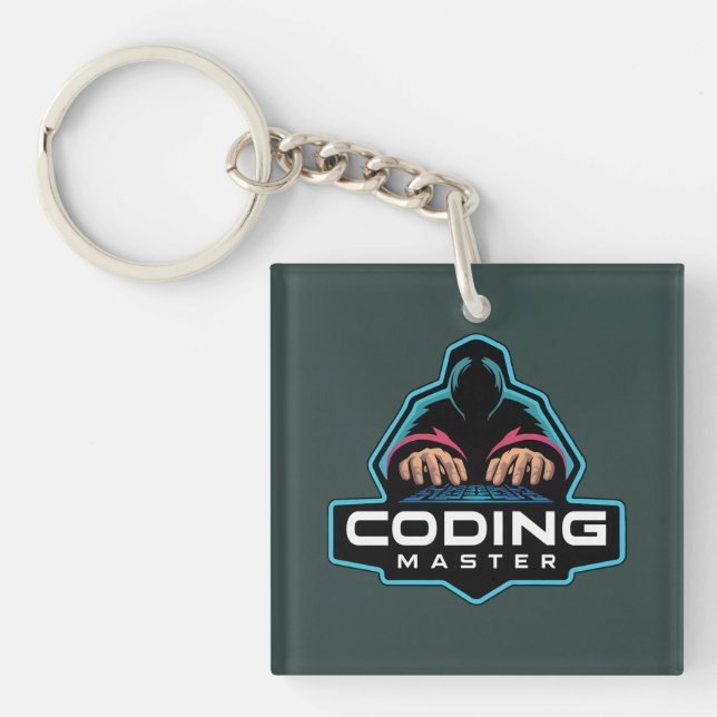Cyber Coding Guru: Tech  Gifts Key Ring (Front)