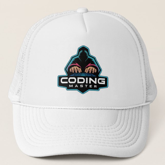 Cyber Coding Guru: Tech  Gifts Trucker Hat (Front)