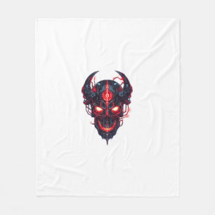 Cyber Demon Skull Lord Fleece Blanket