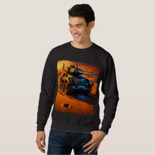 Cyber Desert Tank – Black Sci-Fi Glow Sweatshirt