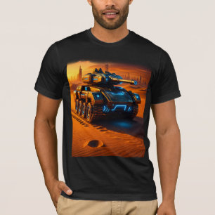 Cyber Desert Tank Tee – Futuristic Armour in Sunse