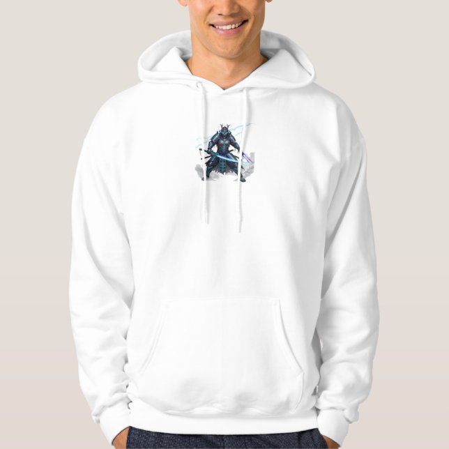 Cyber Dragon Samurai – Futuristic Warrior Art for  Hoodie (Front)