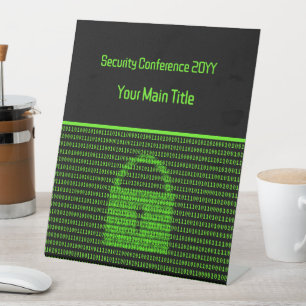 Cyber Event - Black / Green Computer Code Security Pedestal Sign