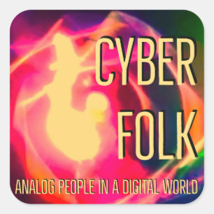 Cyber Folk Square Sticker