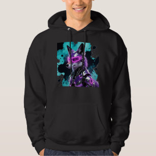 Cyber Fox Neon Futuristic Art Hoodie