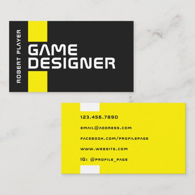 Cyber futuristic minimal business card (Front/Back)