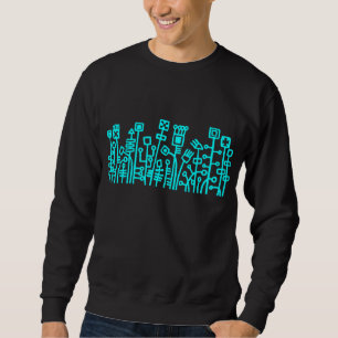 Cyber Garden - Cyan on Dark Sweatshirt