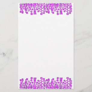 Cyber Garden - Purple Stationery