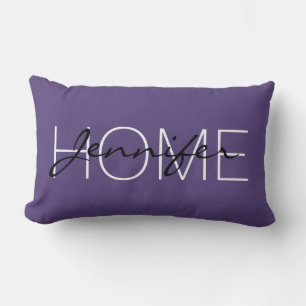 Cyber grape colour home monogram lumbar cushion