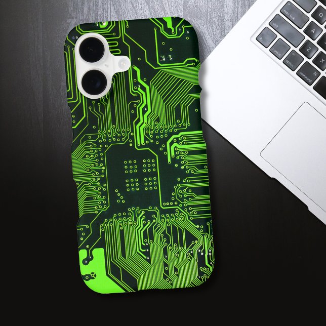 Cyber Green PCB Circuit Board Trace Pattern Art (Creator Uploaded)