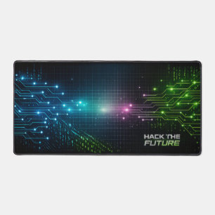  Cyber Grid Glow  for Tech Teens Desk Mat