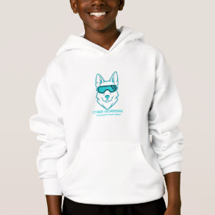 Cyber Guardian Neon Dog - Kids Tech & Gamer Hoodie