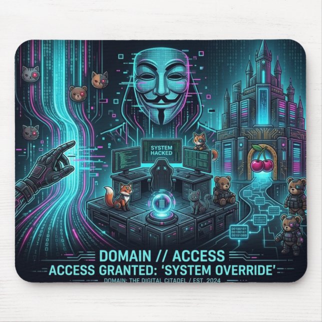 Cyber Hacker Vibes – Mouse Pad🖤 Pad (Front)