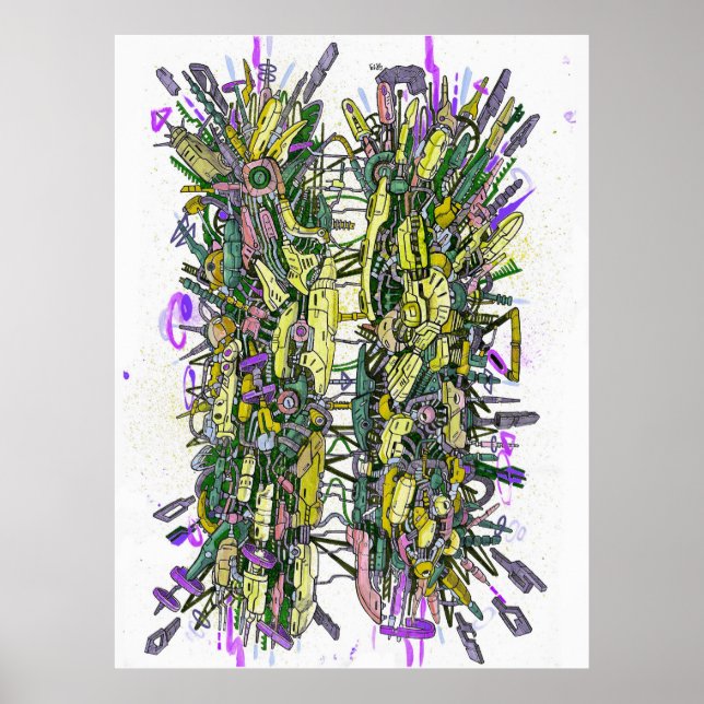 Cyber hackers graffiti poster (Front)