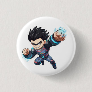 Cyber Hero Anime Fighter – Powerful Chibi Characte 3 Cm Round Badge