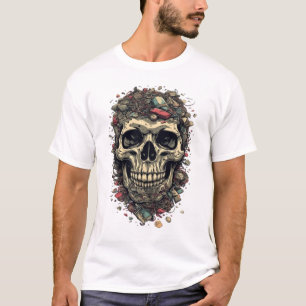 Cyber Junk E-Waste Skull Surreal Retro Comic T-Shi T-Shirt
