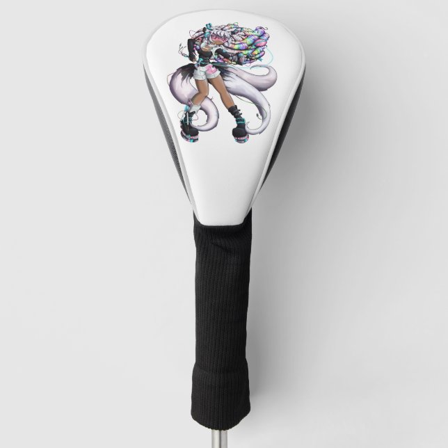Cyber Kitsune Girl Golf Head Cover (Front)