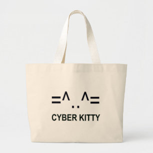 Cyber Kitty Large Tote Bag