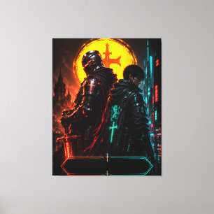Cyber Knight Father Son Canvas Art