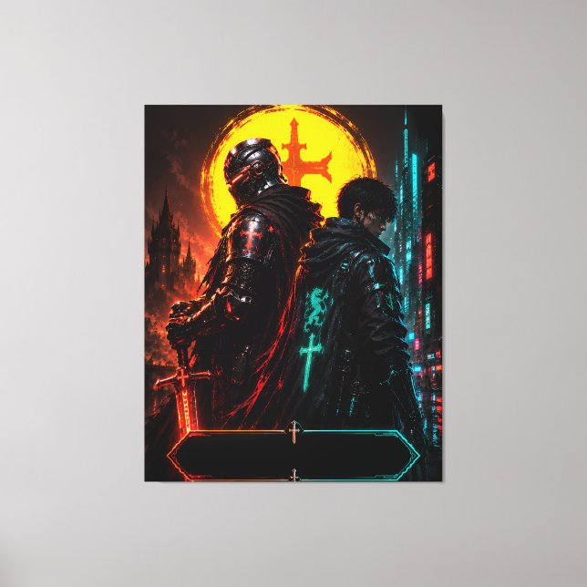 Cyber Knight Father Son Canvas Art (Front)