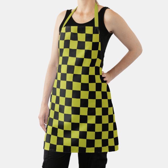 Cyber lyme checkerboard pattern apron (Insitu)
