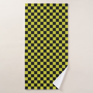 Cyber lyme checkerboard pattern bath towel set