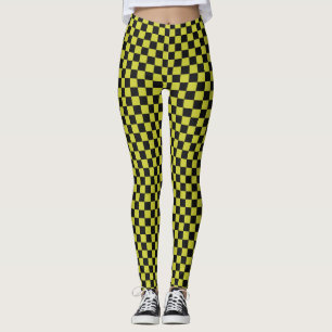 Cyber lyme checkerboard pattern leggings