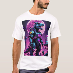 Cyber Mecha Dinosaur Futuristic Sci-Fi Battle Tee