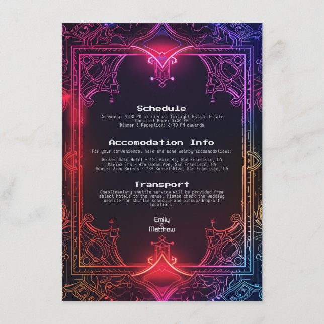 Cyber-Mediaeval Fusion Wedding Enclosure Card (Front)