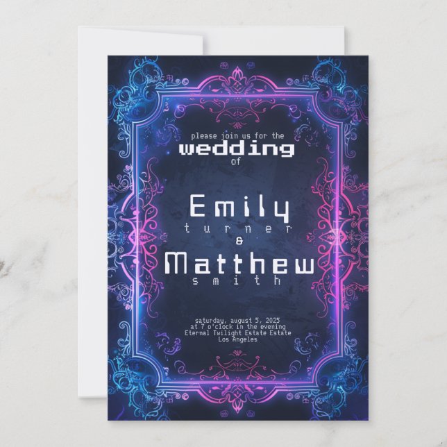 Cyber-Mediaeval Fusion Wedding Invitation (Front)