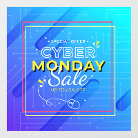 Cyber Monday Customise Percentage Off Sale Banner