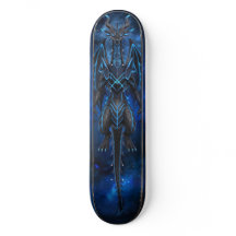 Cyber Neon Dragon Skateboard Deck - Original 3D 