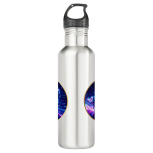 **Cyber Neon Horse – Futuristic Glow Art** 710 Ml Water Bottle
