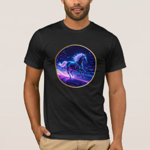 **Cyber Neon Horse – Futuristic Glow Art** T-Shirt
