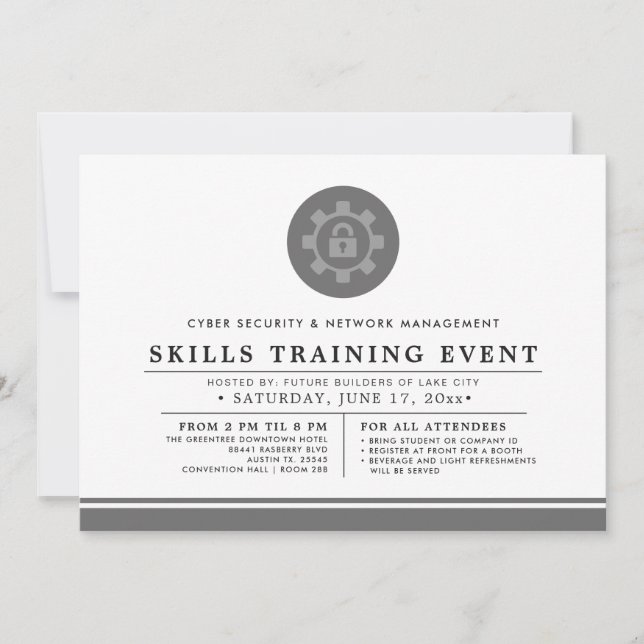 Cyber + Network Security | Training Event Minimal Invitation (Front)