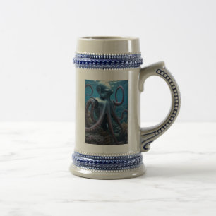 Cyber Octopus blue left hand stein