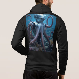 Cyber Octopus men black Bella zip hoodie back