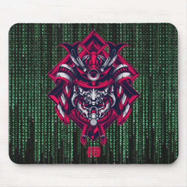 Cyber Oni Code – Retro Future Power Mouse Pad (Front)