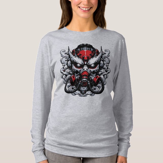 Cyber Oni: Smoke Warrior Mask T-Shirt (Front)