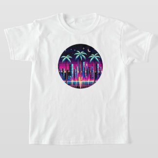 Cyber Palms: Neon Nightscape T-Shirt