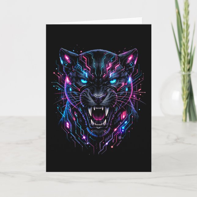 Cyber Panther Holiday Card (Front)