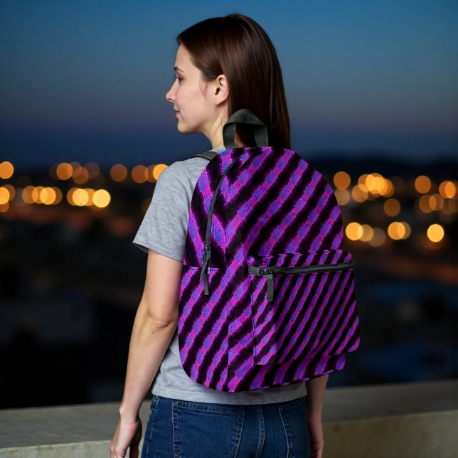 Cyber Plaid Printed Backpack (Creator Uploaded)