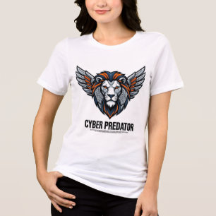 Cyber Predator Winged Mechanical Lion Graphic T-Sh Tri-Blend Shirt