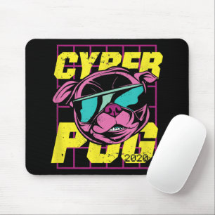 Cyber Pug   Cool Pug Dog Mouse Pad
