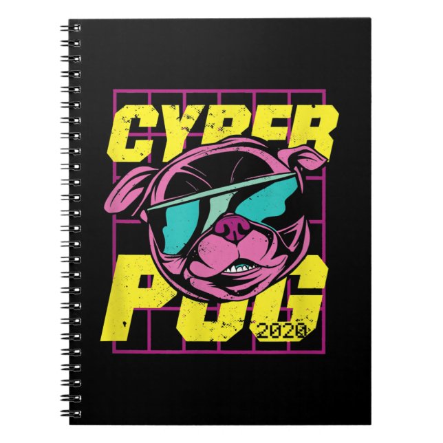 Cyber Pug | Cool Pug Dog Notebook (Front)
