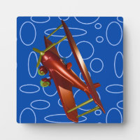 Cyber Red Popcorn Anime Bi-Plane flying amidst 